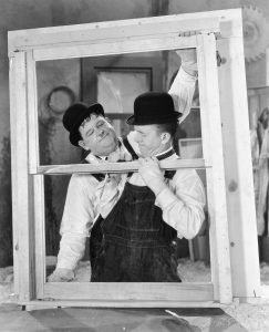 Laurel & Hardy in BUSY BODIES (1933) offering some insight into my website building process